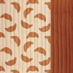 Doble Gasa acolchada estampada CROISSANT 1J / DG UNIE Desnudo / Toffee